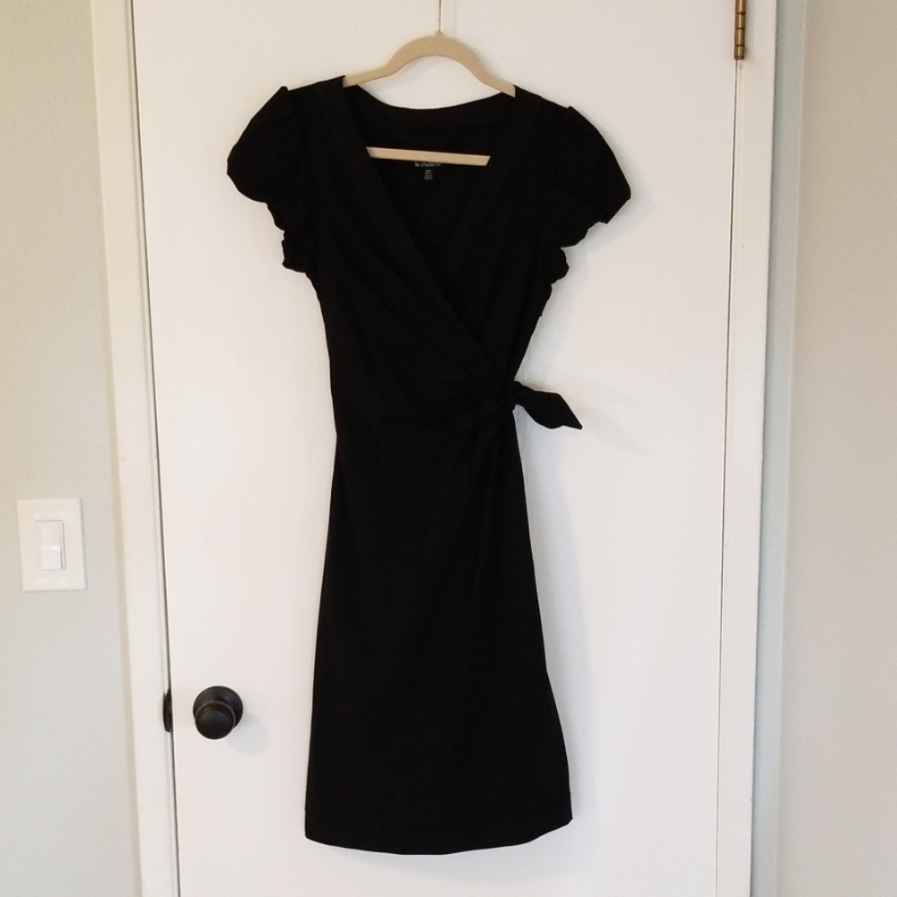 Le Chateau black faux wrap dress